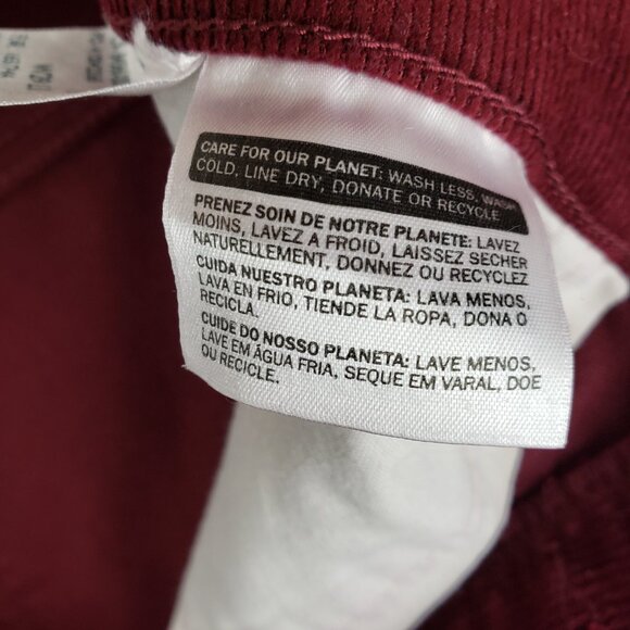 Levi's Premium Ribcage Flare Corduroy Pants Retro 70s Burgundy Button Fly 29 - Picture 9 of 9